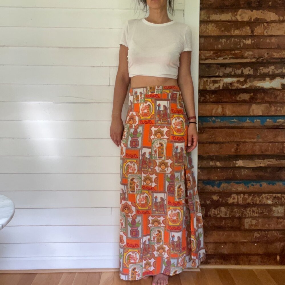 Calypso St. Barth Silk Maxi Skirt - Small